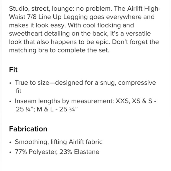 NWOT Alo Airlift High Waist 7/8 Line Up Leggings Sz S - Picture 11 of 11